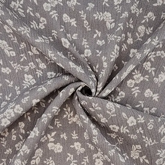 1 Yard Lightweight 50/52" Wide 125 GSM Soft Gray Rayon Crinkle Fabric {3}