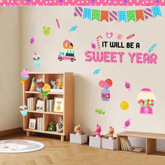 Classroom Candy Bulletin Board Decoration Set Sweet Candyland Cutouts Ice {5}