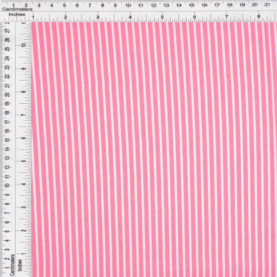 1 Yard Seersucker Stripe Fabric, 58/59&Prime; Wide Polyester Rayon Blend DENIM {6}