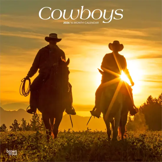 Cowboys | 2026 12 x 24 Inch (Hanging) Monthly Square Wall Calendar | Plastic-Free {1}