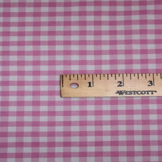 1 Yard Pink 1/8&Prime; Gingham Checkered Poly Cotton Fabric Apparel And Crafts Non-Stretch 58/59 Inch Wide {3}