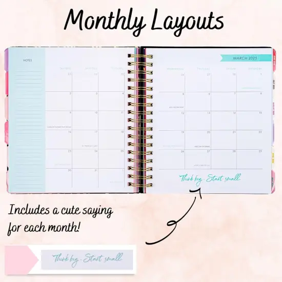 18-Month Day Large Planner - Jan 2025 - Jun 2026 (Blue Flowers) {3}