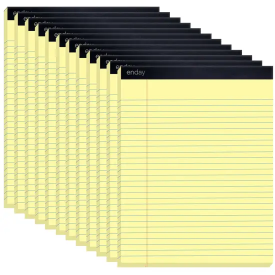 Enday Legal Pads 8.5 x 11 Inch, (12 Pack) 50 Sheets per Notepad, Note Pads, Legal Ruled Writing Pad with Perforated Pages White {2}