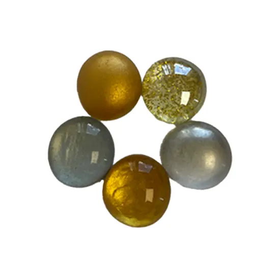 Silver/Gold Mix Glass Nuggets - 12oz Bag - Flat Glass Gems/Beads - Decorative Glass Stones - Great for Mosaics and Other Glass Projects {2}
