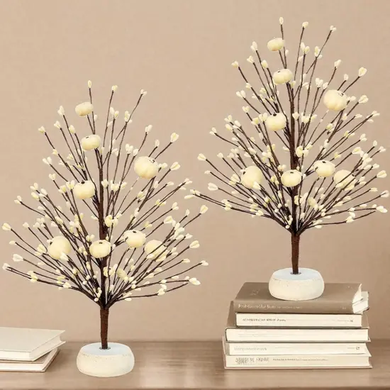 Fall Decor 2 Pack Artificial Tabletop Fall Tree {4}