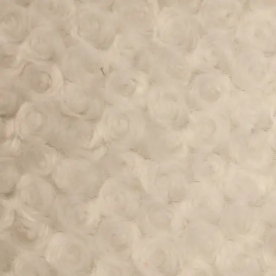 1 Yard Ivory Rosebud Minky Fabric 58/60" Width Swirl Embossed {1}