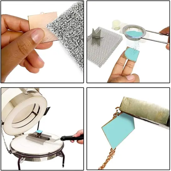 Copper Enamel Jewelry Kit &ndash; Make Glossy Jewelry in Minutes with Enamel Powder, Copper Blanks & Accessories {3}
