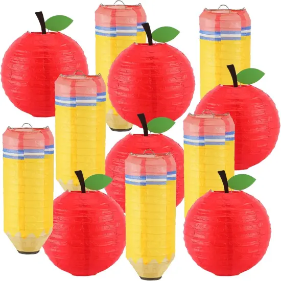 12 Pcs Back to School Decorations Pencil Apple {1}