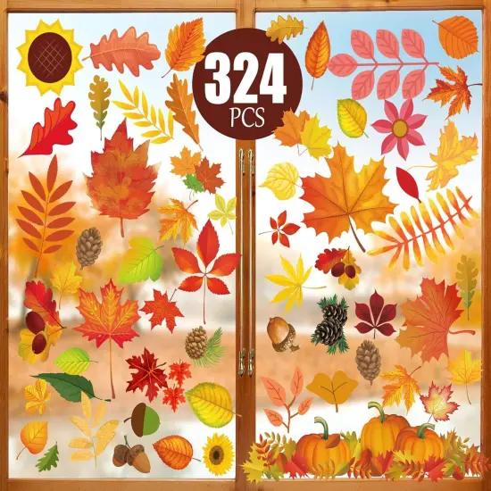 324 PCS Window Stickers Decor for Home, Office, Classroom,Fall Decorations {1}