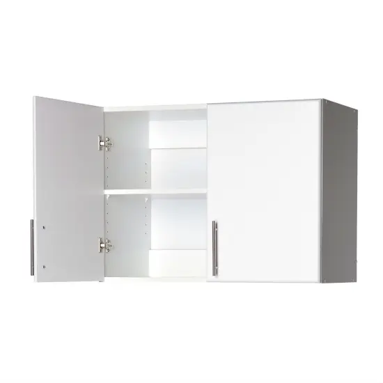 White Wall Cabinet with 16 inches Depth, Adjustable Shelf and Soft-Edge Doors {1}