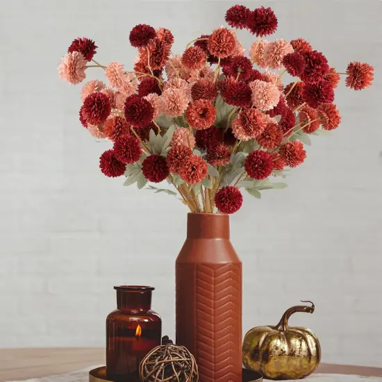 12 Pcs Artificial Chrysanthemum Flowers {4}