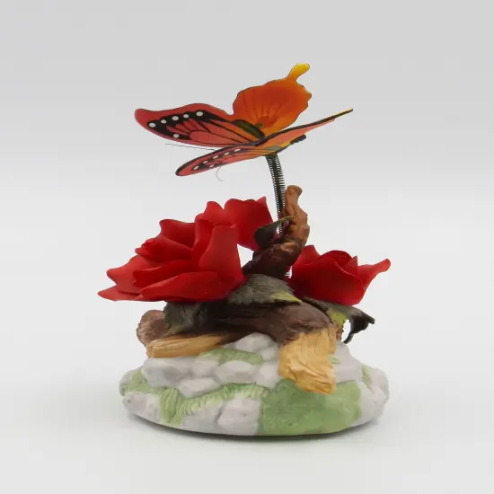 Ceramic Red Rose with Butterfly Figurine, Home D&eacute;cor, Gift for Her, Gift for Mom, Nature Lover Gift {5}