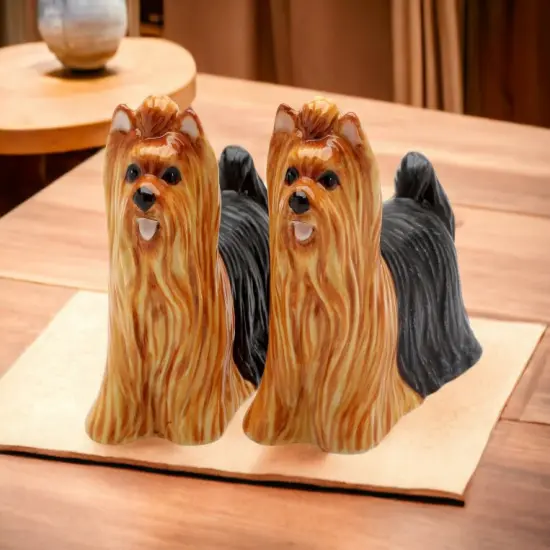 Ceramic Yorkshire Terrier Dogs Salt & Pepper Shakers, Home D&eacute;cor, Gift for Her, Gift for Mom, Kitchen D&eacute;cor, Gift for Dog Lover {2}
