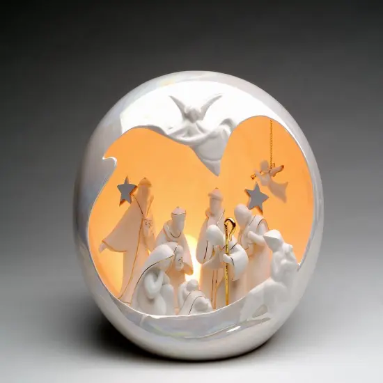 Ceramic Large Globe Nativity Scene Nightlight, Home D&eacute;cor, Religious D&eacute;cor, Religious Gift, Church D&eacute;cor, Baptism Gift {3}