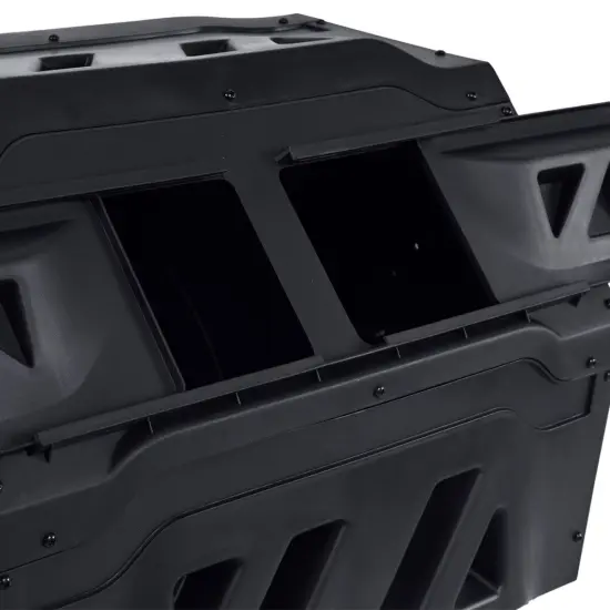 Black PP and Steel 43 Gallon Dual-Compartment Compost Tumbler with Vents {4}