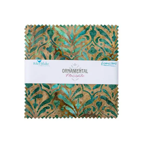 Expressions Batiks 5" Square Pack (Charm Pack / 5" Stacker) in Ornamental Floreale by Riley Blake Designs for Riley Blake (5-23215-42) {1}