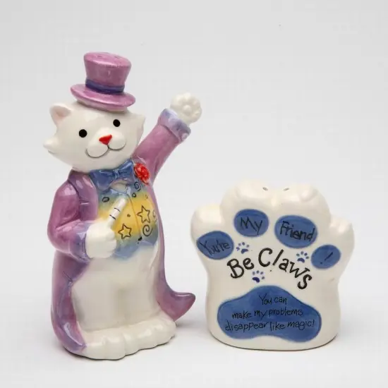 You Can Make Problems Disappear Ceramic Cat Salt & Pepper, Gift for Her, Gift for Mom, Kitchen D&eacute;cor, Cat Lovers Gift, Pet Loss Gift {3}