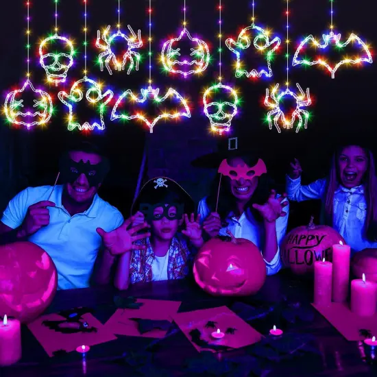 10 Pack Pumpkin Bat Spider Halloween Lights {5}