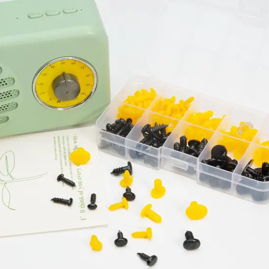 272pcs Plastic Safety Noses 5 Sizes 2 Colors Craft Oval Nose Eyes {4}