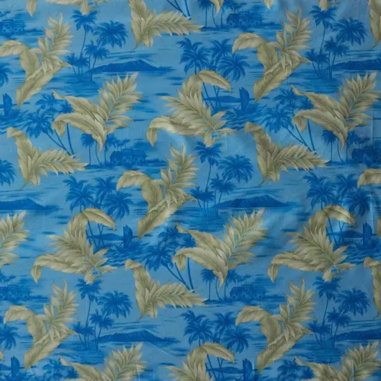 1 Yard Island Areca Palm Peachskin Fabric For Apparel Sewing And Craft Projects 45 Inch Light Blue {2}