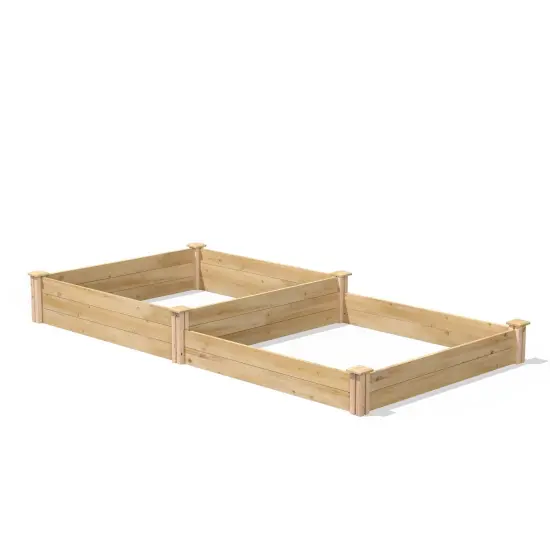 Natural Pine Wood 2-Tier Raised Garden Bed with Dovetail Joints {1}