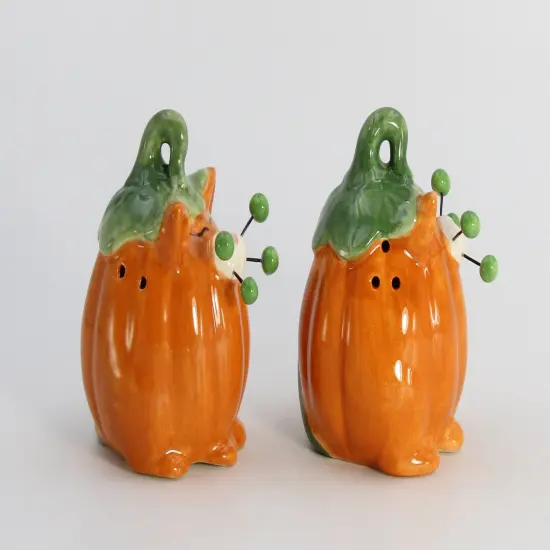 Ceramic Pumpkin Cats with Beaded Whiskers Salt and Pepper, Gift for Her, Gift for Mom, Kitchen D&eacute;cor, Fall D&eacute;cor, Halloween D&eacute;cor {5}