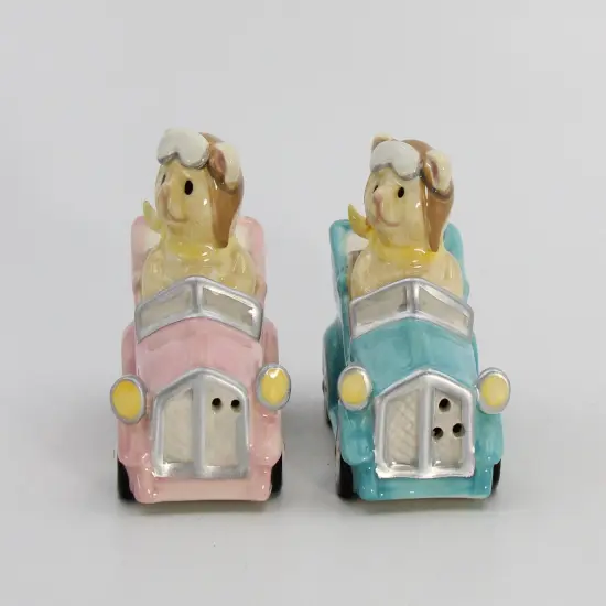 Ceramic Teddy Bear Couple Driving Car Salt and Pepper Shakers, Home D&eacute;cor, Gift for Her, Gift for Mom, Kitchen D&eacute;cor {3}