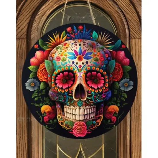 Floral DOD Sugar Skull Sign {3}