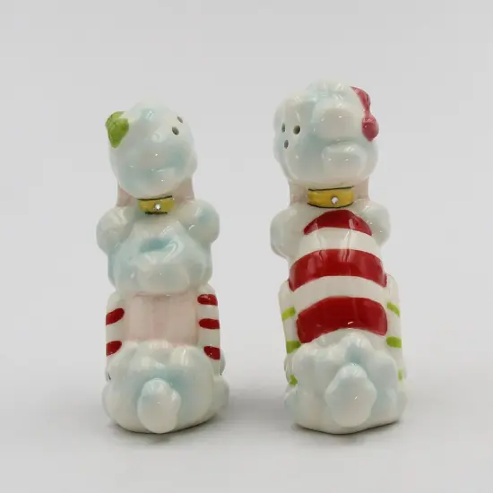 Ceramic Poodle Dogs Christmas Decor Salt and Pepper Shakers, Home D&eacute;cor, Gift for Her, Mom, Kitchen D&eacute;cor, Dog Lover Gift, Pet Loss Gift {5}