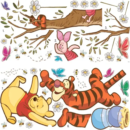 Disney Winnie The Pooh Swinging For Honey Giant Peel and Stick Wall Decals {3}