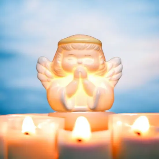 Ceramic Angel Plug-In Nightlight, Religious D&eacute;cor, Religious Gift, Church D&eacute;cor, Church Gift, Baptism Gift {1}