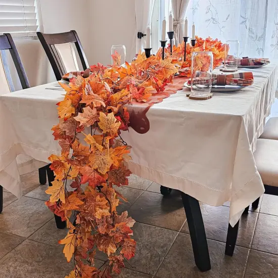 2 Pack Fall Leaf Garland, Hanging Vines Garland Artificial {3}