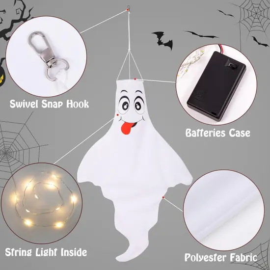 3PCS Halloween Decorations Outdoor - Cute Windsock {3}