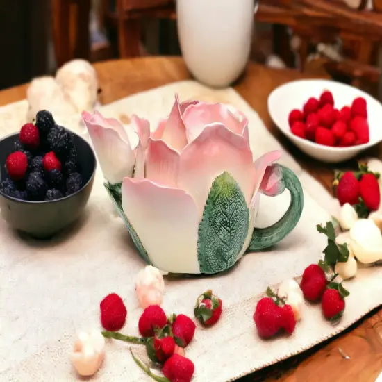 Hand Crafted Ceramic Pink Rose Flower Teapot, Gift for Her, Gift for Mom, Tea Party D&eacute;cor, Caf&eacute; D&eacute;cor, Farmhouse Kitchen D&eacute;cor {1}