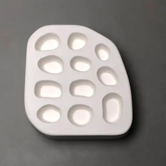 6.25&rdquo; x 6" x 1.5" Small River Rocks Frit Casting Glass Fusing Kiln Mold {3}