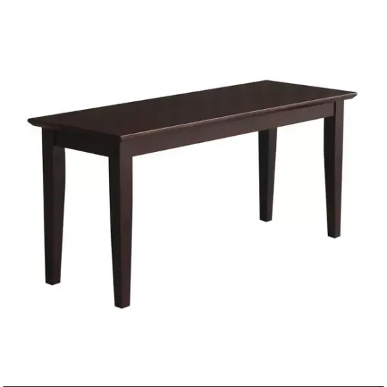 Solid Wood Entryway Bench with Tapered Legs in Brown Finish {1}