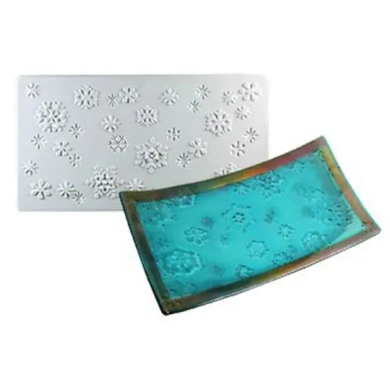 13&rdquo; x 7" x 0.5" Snowflake Texture Glass Fusing Kiln Mold {1}