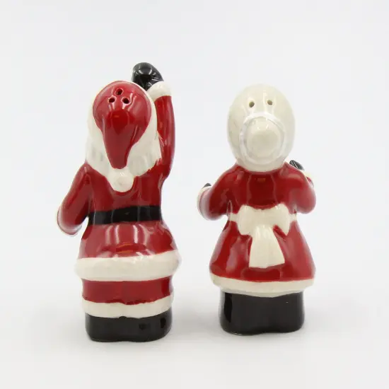 Ceramic African American Santa Couple Salt And Pepper Shakers, Home D&eacute;cor, Gift for Her, Gift for Mom, Kitchen Decor, Christmas Decor {6}