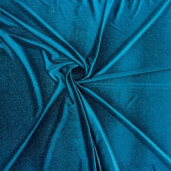 1 Yard Misty Glitter Velvet Fabric for Costumes Apparel Cosplay Dresses Crafts 60 Inches Width Teal Blue {1}