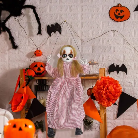 Girl Sitting on Swing Halloween Hanging Ghost Props - Girl In Pink Skirt {5}