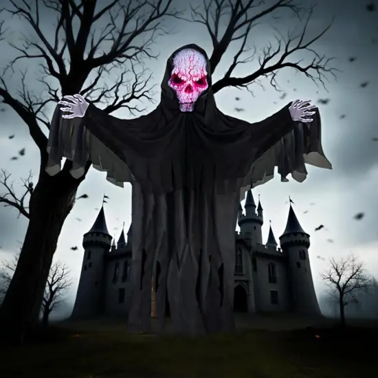 72" Halloween Animatronics Ghost Outdoor Decoration - Reaper {1}