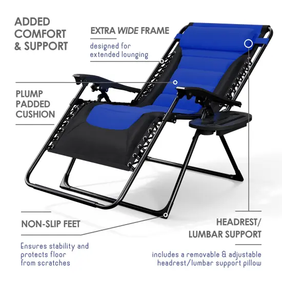 Nestl Outdoor Padded Zero Gravity Chair {9}