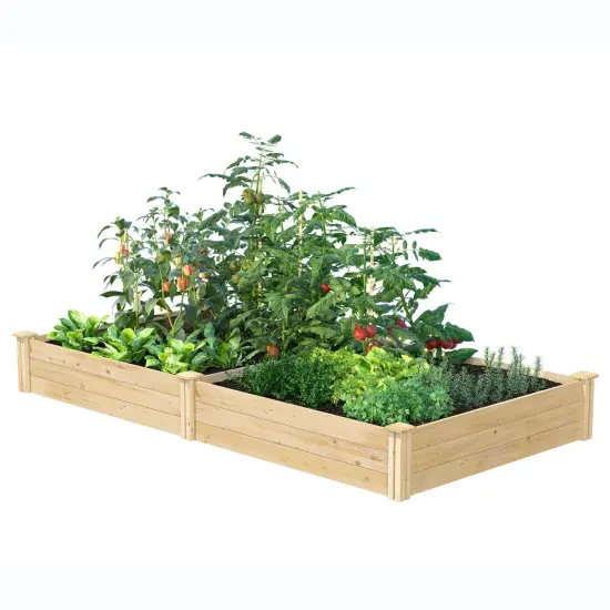 Natural Cedar 4x4 Raised Garden Bed with Dividers and Open Bottom {2}