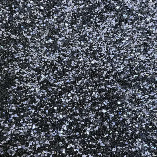 1 Yard Sequins Embroidered Stretch Velvet Rodeo Fabric Navy Blue {1}