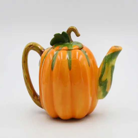 Ceramic Pumpkin Teapot for Pumpkin Spice Lovers, Gift for Her, Gift for Mom, Tea Party D&eacute;cor, Caf&eacute; D&eacute;cor, Fall Thanksgiving Decor {4}