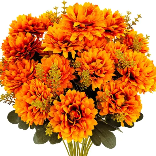 Fall Flowers Artificial Mums 2 Pcs - Fall Color {1}