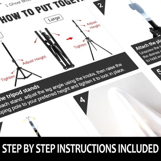 Set of 3 Light Up Spooky Ghosts Decoration with 8 Light Modes, Timer, Remote {2}