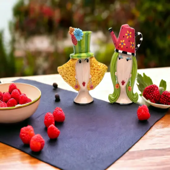 Ceramic Garden Ladies Salt and Pepper Shakers-Home D&eacute;cor, Gift for Her or Mom, Gift for Friend or Coworker, Kitchen D&eacute;cor, Gift for Gardener {2}