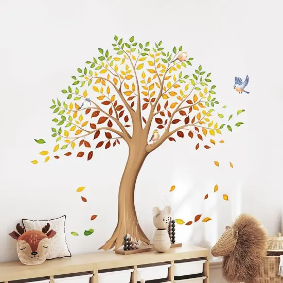 Large Fall Tree Wall Decals Autumn Tree Leaves {3}