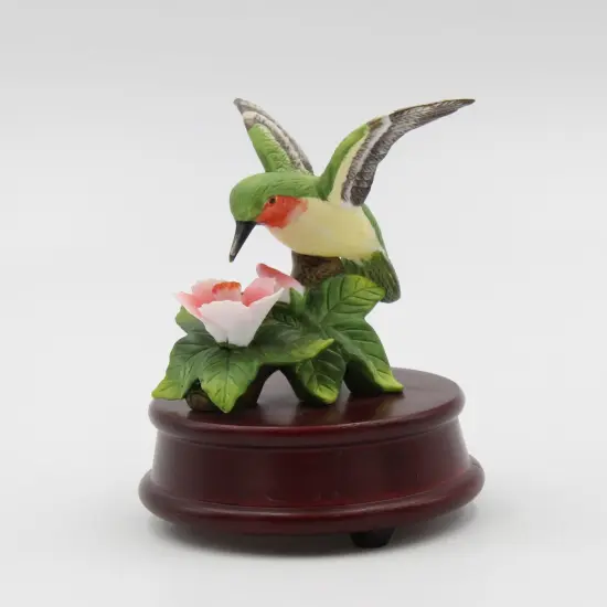 Ceramic Hummingbird Figurine on Wood Base, Home D&eacute;cor, Gift for Her, Gift for Mom, Birdwatcher, Spring Decor {5}